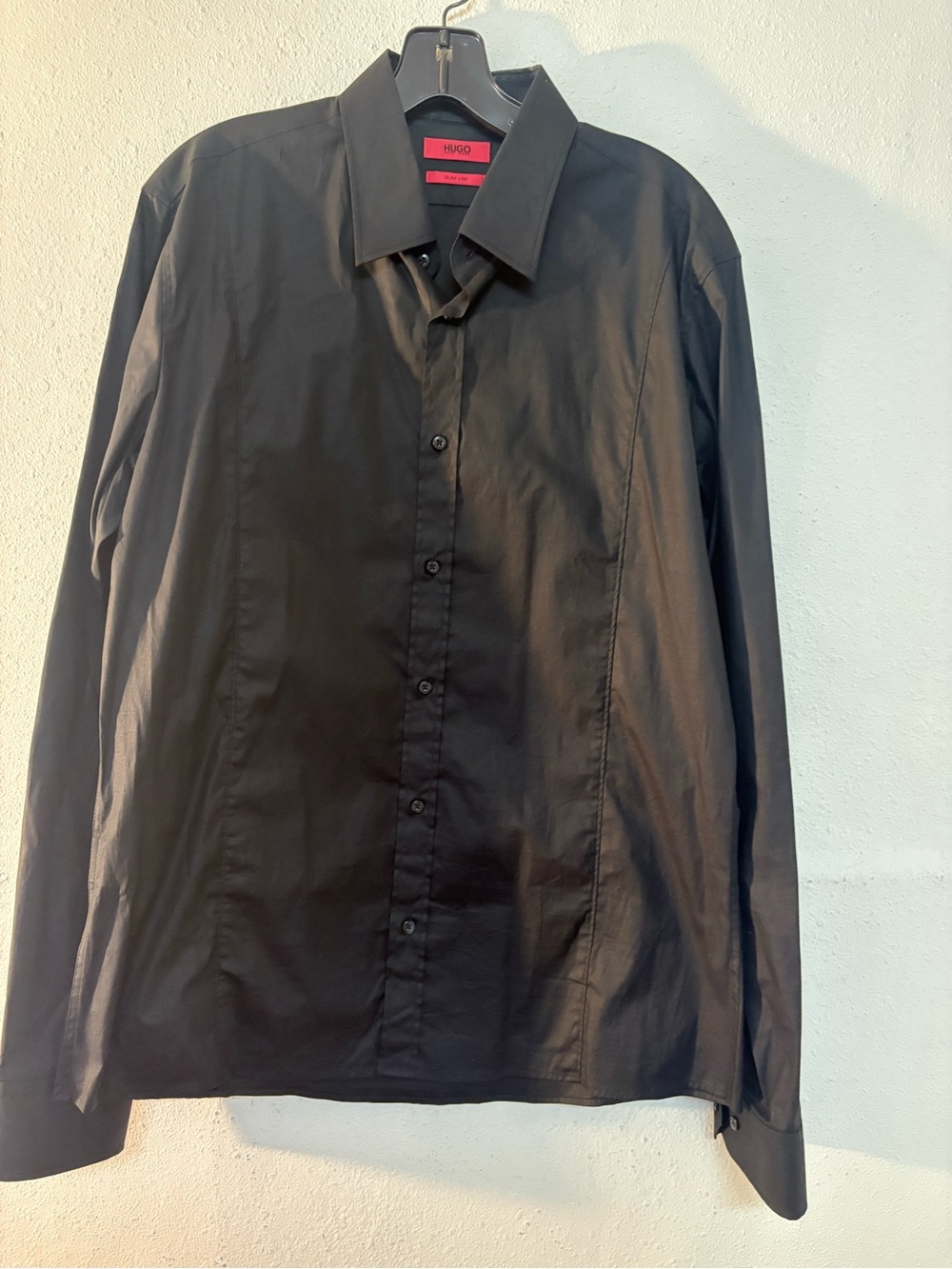 HUGO BOSS Black Slim Fit Button-Front Shirt Large
